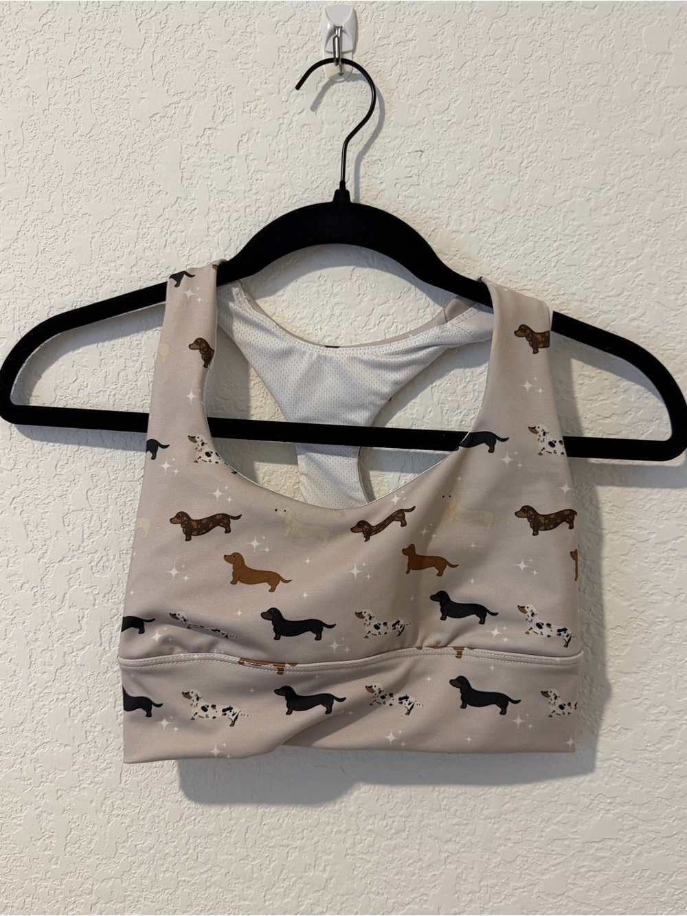 Woof and Ween Dachshund Print Dog Sports Bra